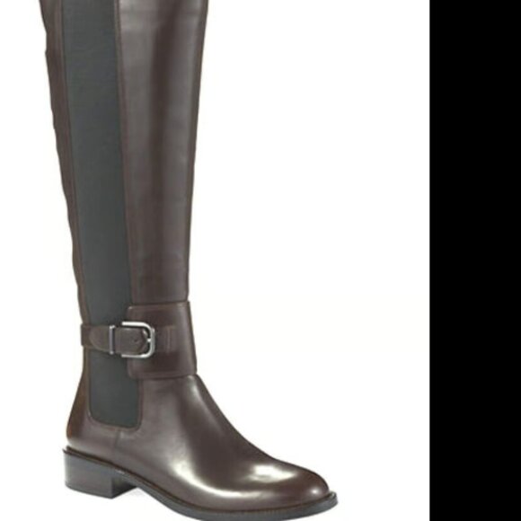 VIA SPIGA BUFU T.MORO Brown TALL Knee-Hi Riding Boots Leather Shoes 9.5 NWT - Picture 1 of 11